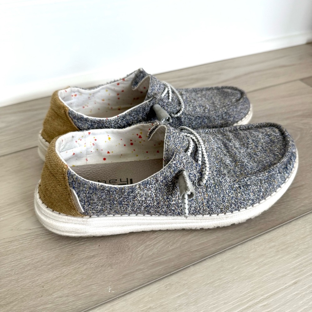 Hey Dude Wendy Mustard Mix Slip On Shoes Size 8